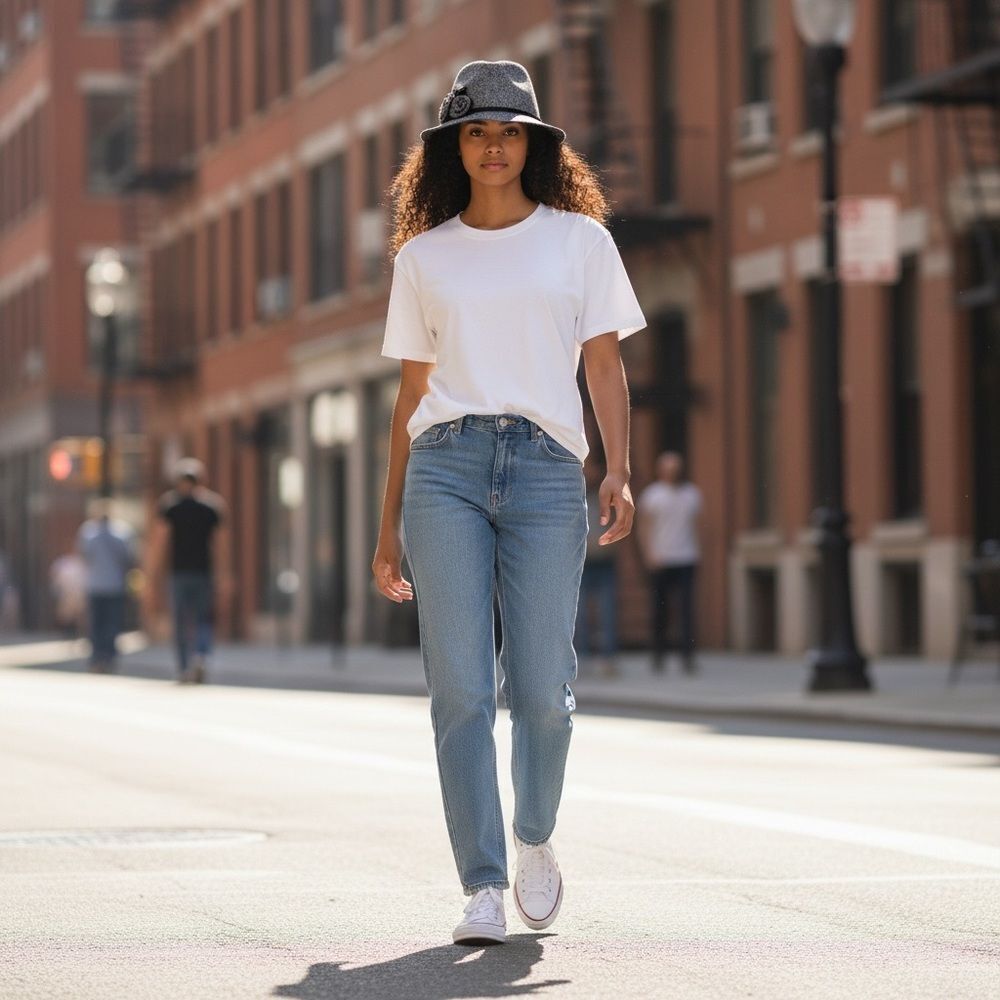 Chic Women's Gray Hat with Floral Detail